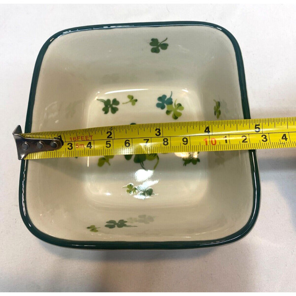 LONGABERGER “Lucky Twist Dish” with Shamrocks - New in Box - Picture 6 of 7